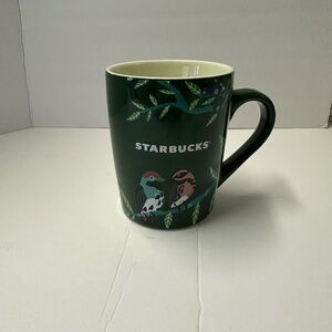 Starbucks Forest Green Mug with Bird Illustration